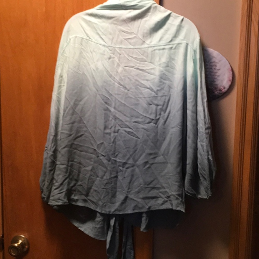 Ladies Young fabulous & Broke ombré open front kimono with tie. Size L - Picture 4 of 6